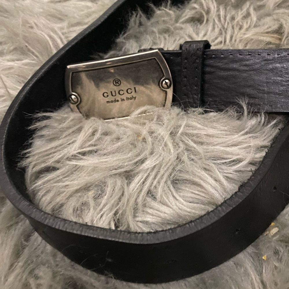 Gucci Black Leather Men's Belt